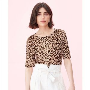 Rebecca Taylor leopard linen top NEW SZ m